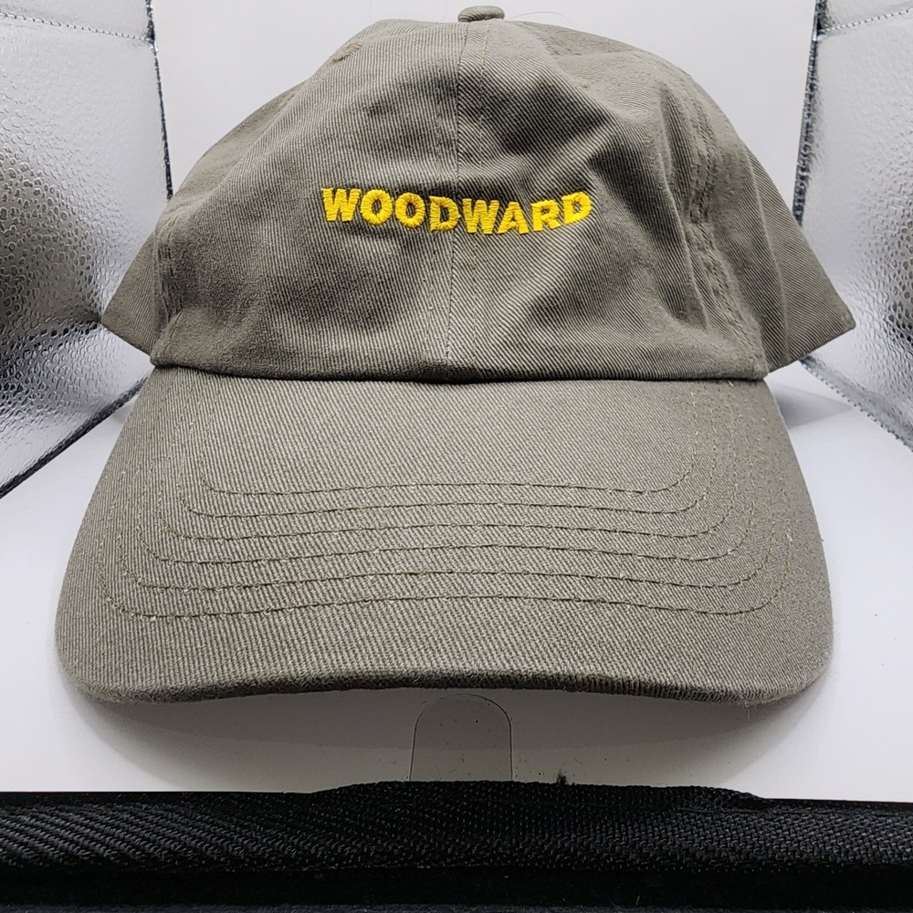 NWT Woodward Action Sports Camp Dad Hat Mens Olive Green Yellow Embroidered